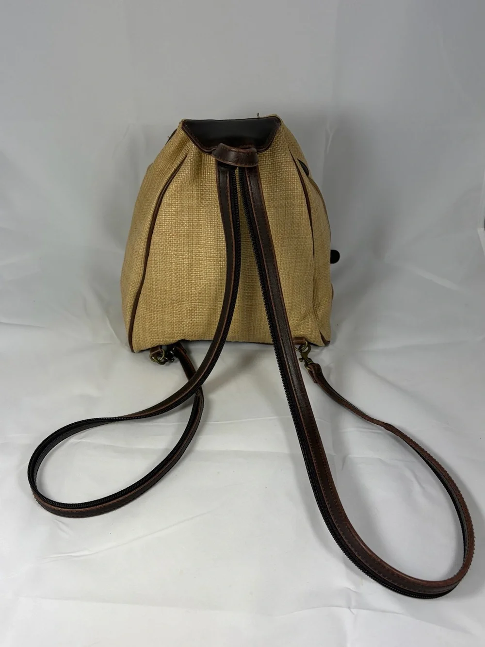 Villager Tan Woven Sling Backpack/crossbody